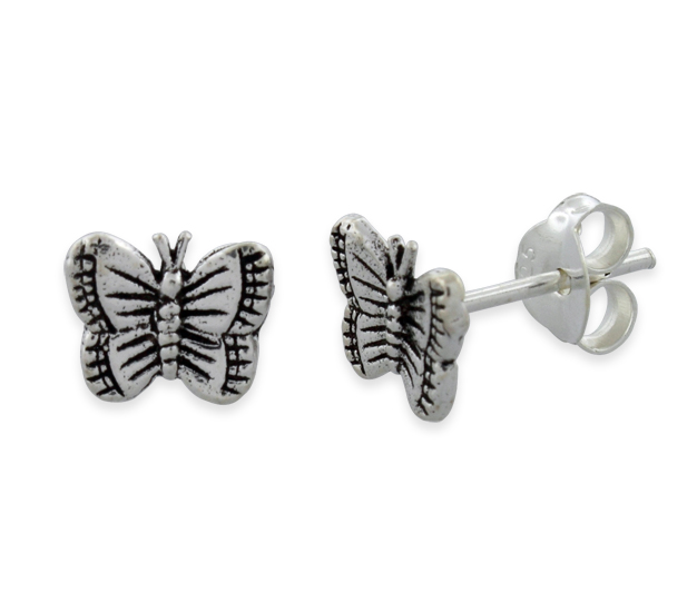 cadeau de saint valentin Boucles d'Oreille Papillon Oiseau en Argent Massif Sterling 925